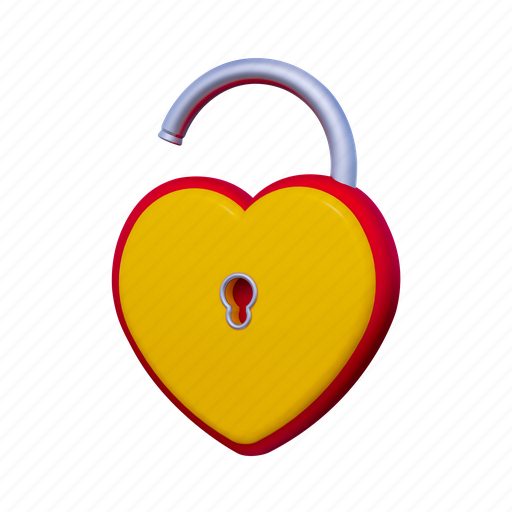 .png, padlock, love, valentine, romance, security 3D illustration - Download on Iconfinder