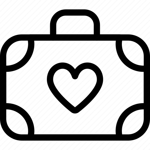 Heart, love, luggage, romance, suticase, wedding icon - Download on Iconfinder