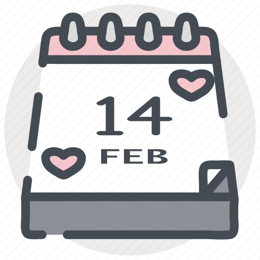 Calendar, date, heart, love, romance, valentines icon - Download on Iconfinder