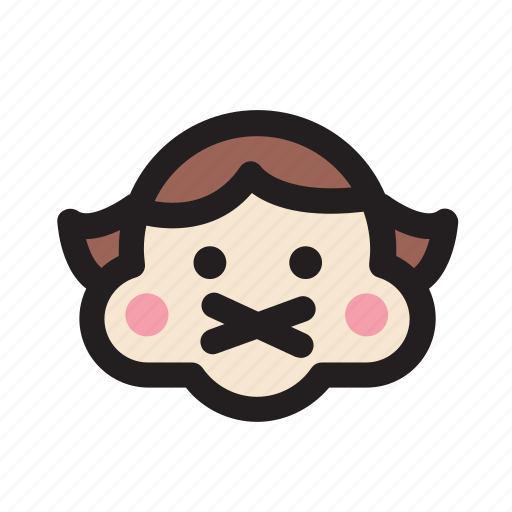 Deaf, emoticon, face, girl, mute, rosycheeks icon - Download on Iconfinder
