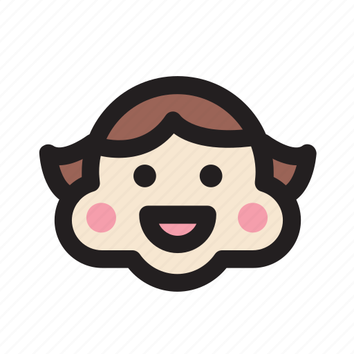 Emoticon, face, girl, happy, rosycheeks, smile icon - Download on Iconfinder