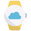 cloud, smartwatch, technology, network, database, storage, data, round smartwatch 