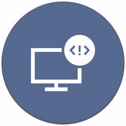 Code Error Monitor Screen Script Source Warning Icon Download On Iconfinder
