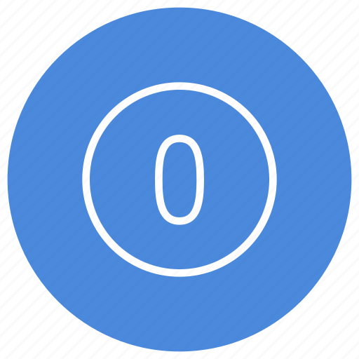 Blue, number, white, zero, circle, filled, round icon - Download on Iconfinder
