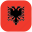 albania, country, flag, national, rounded, square 
