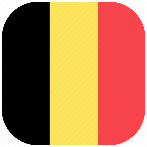 Belgium, country, flag, national, rounded, square icon - Download on Iconfinder