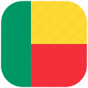 benin, country, flag, national, rounded, square