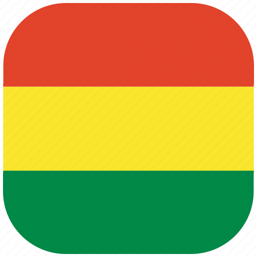 Bolivia, civil, country, flag, national, rounded, square icon - Download on Iconfinder