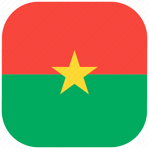 Burkina, country, faso, flag, national, rounded, square icon - Download on Iconfinder