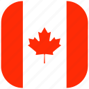 canada, country, flag, national, rounded, square