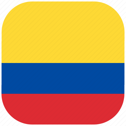 Colombia, country, flag, national, rounded, square icon - Download on Iconfinder