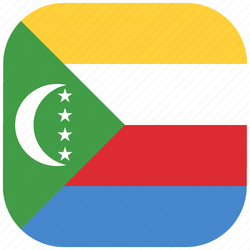 Comoros, country, flag, national, rounded, square icon - Download on Iconfinder