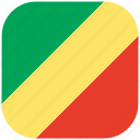 congo, country, flag, national, republic, rounded, square