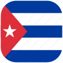 country, cuba, flag, national, rounded, square