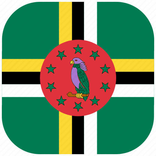 Country, dominica, flag, national, rounded, square icon - Download on Iconfinder