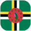 country, dominica, flag, national, rounded, square 