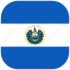 country, el, flag, national, rounded, salvador, square 
