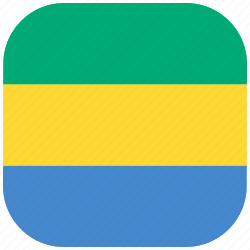 Country, flag, gabon, national, rounded, square icon - Download on Iconfinder