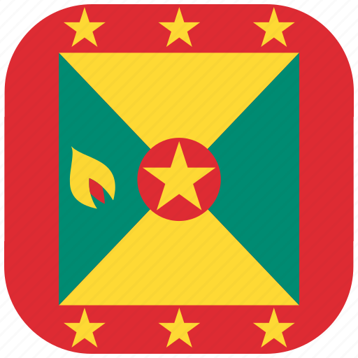 Country, flag, grenada, national, rounded, square icon - Download on Iconfinder