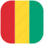 country, flag, guinea, national, rounded, square 