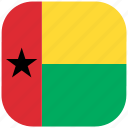 bissau, country, flag, guinea, national, rounded, square
