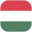country, flag, hungary, national, rounded, square 