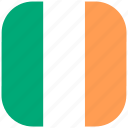 country, flag, ireland, national, rounded, square