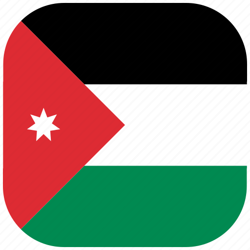 Country, flag, jordan, national, rounded, square icon - Download on Iconfinder