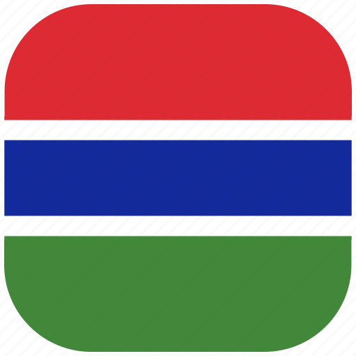 Country, flag, gambia, national, rounded, square, the icon - Download on Iconfinder