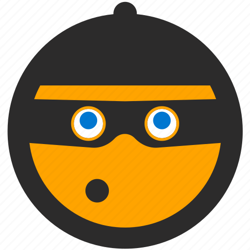 Burglar Emoji Expressions Roundettes Smiley Steal Thief Icon