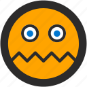cracked, emoji, expressions, roundettes, smiley, worried