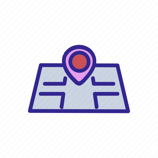Direction, electronic, gps, map, navigator, outline, route icon - Download on Iconfinder