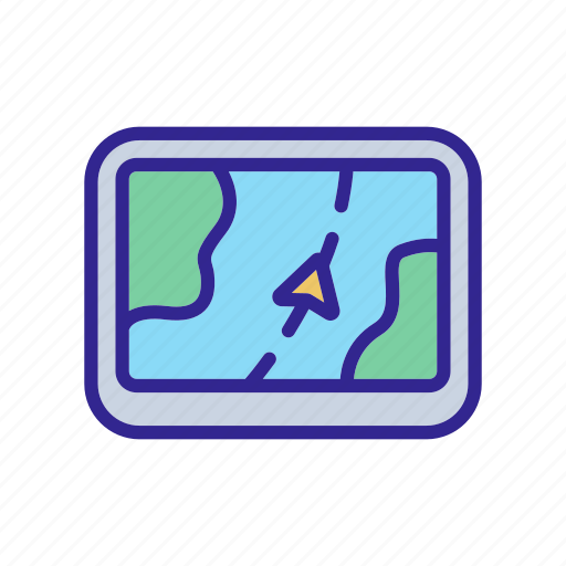 App, direction, electronic, gps, locator, outline, route icon - Download on Iconfinder