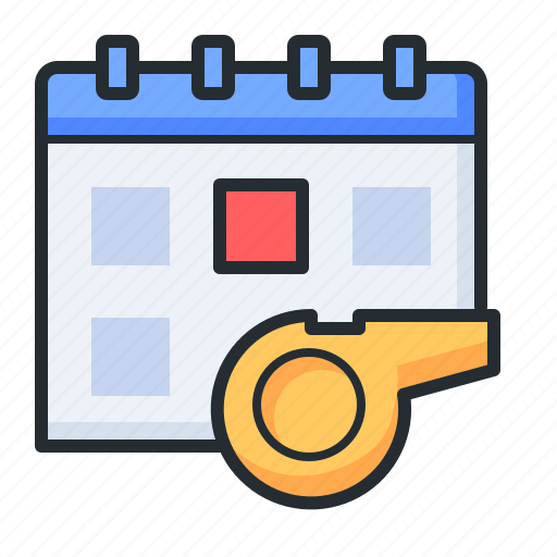 Calendar, training, whistle, schedule icon - Download on Iconfinder