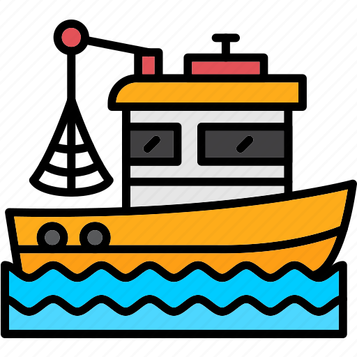 Fishing, boat, ship, transportation, trawler icon - Download on Iconfinder