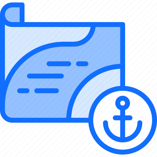 Map, anchor, plan, water, sailor, sailing icon - Download on Iconfinder