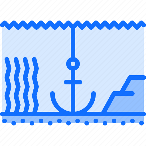 Anchor, bottom, water, stone, algae, sailor, sailing icon - Download on Iconfinder