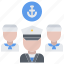 people, team, captain, group, anchor, sailor, sailing 