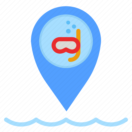 Diving, point, placeholder, swimming, pin icon - Download on Iconfinder