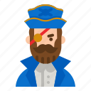 pirate, caucasian, eyepatch, user, avatar