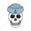 bone, sailor skull, sea, skull 