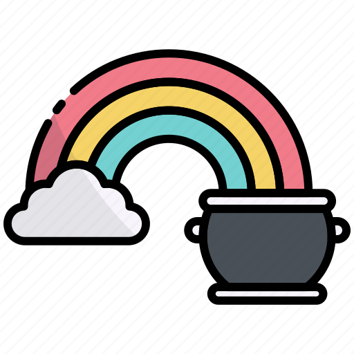 Rainbow, nature, st patrick, saint patrick, gold pot, celebration icon - Download on Iconfinder