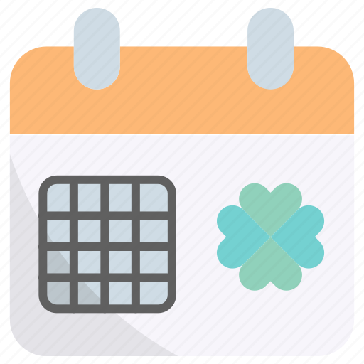 Calendar, st patrick, saint patrick, clover, celebration, time and date icon - Download on Iconfinder