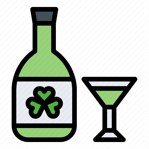 Alcohol, beverage, bottle, festival, saint patrick, shamrock icon - Download on Iconfinder