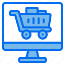 computer, online, shopping, ecommerce, cart