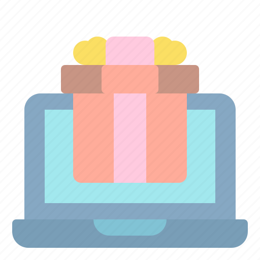 Laptop, gift, box, surprise, present, online icon - Download on Iconfinder