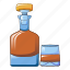 bottle, cartoon, hand, party, retro, silhouette, whiskey 