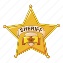 cartoon, christmas, frame, gold, logo, sheriff, star