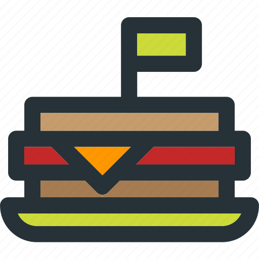 Sandwich, cheese, fastfood, flag, food, toast icon - Download on Iconfinder