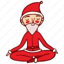new year, yoga, pose, santa, christmas, santa claus, meditation